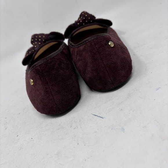 UGG Sherpa Ballet Flats Womens Size 6 Suede Studded Bow Brown Suede - Picture 5 of 10